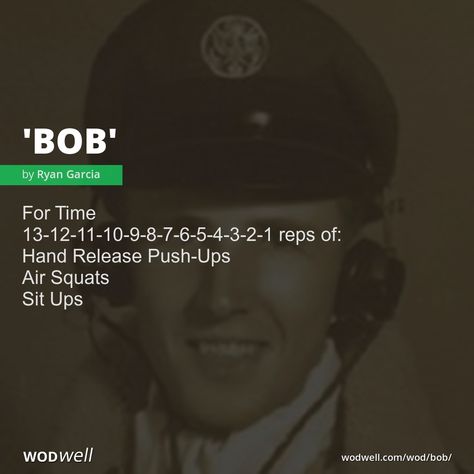 "Bob" Workout, Memorial WOD for Robert Nowling | WODwell Bob Workout, Wods Crossfit, Hero Workouts, Crossfit Workouts Wod, Hotel Workout, Crossfit Workouts At Home, Ryan Garcia, Crossfit At Home, Wod Workout