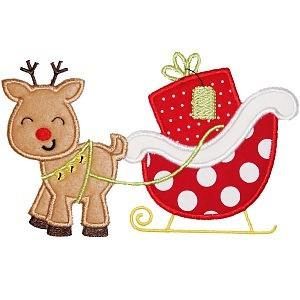 Christmas Appliques, Christmas Applique Designs, Embroidery Machine Designs, Designs For Embroidery, Christmas Quilting, Pes Embroidery, Reindeer And Sleigh, Christmas Applique, Christmas Embroidery Designs