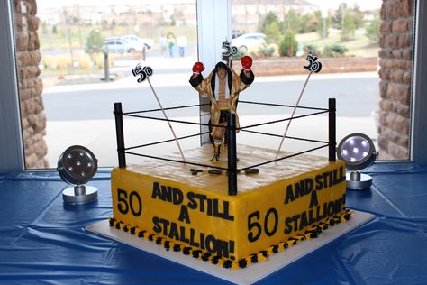 50th Birthday, Stallion, Rocky Balboa, birthday cake Rocky Balboa Party Ideas, Rocky Balboa Birthday Party, 40th Birthday Party Themes, Birthdays Cakes, Rock And Roll Birthday, 50th Birthday Cake, Father Birthday, 70th Birthday Parties, Rocky Balboa