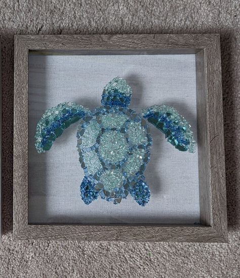 Glass Crafts Diy, Broken Glass Crafts, Sea Turtle Design, Turtle Crafts, Owls Drawing, Sea Glass Crafts, Stained Glass Diy, Turtle Design, Crushed Glass