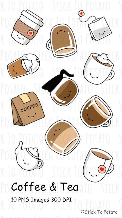 Cute kawaii coffee and tea clipart Cup Drawing Easy, Drawing Cup, Tea Cup Drawing, Tea Clipart, Coffee Cup Drawing, Cup Drawing, Kawaii Coffee, Coffee Doodle, Takeaway Coffee