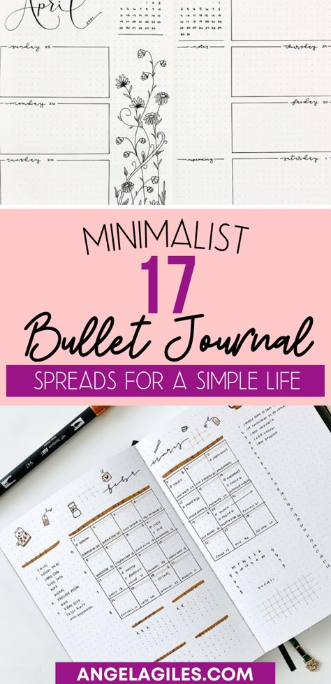 Do you Want a Minimalist Bullet Journal Layout for Inspiration in 2021?  These fun ideas are for the person who is looking for a simple, stress-free lifestyle.  This  amazing collection includes a meal plan & workout schedule, habit tracker, savings tracker, happiness log, favorite movie spread, bucklist spread, weekly and monthly spreads, favorite apps & so much more! Bucklist Ideas, Bullet Journal Yearly Spread, Minimalist Bullet Journal Layout, Monthly Bullet Journal Layout, Bullet Journal Yearly, Minimalist Bullet Journal, How To Bullet Journal, Bullet Journal Minimalist, Organizing Life