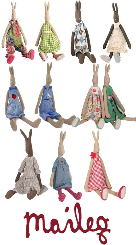 Sisters Guild: Wednesday Woo: Maileg Bunny Rabbit Family Maileg Rabbits, Maileg Bunny, Maileg Dolls, Bunny Hutch, Rabbit Family, Maileg Mouse, Rabbit Pattern, Rabbit Dolls, Shabby Chic Crafts