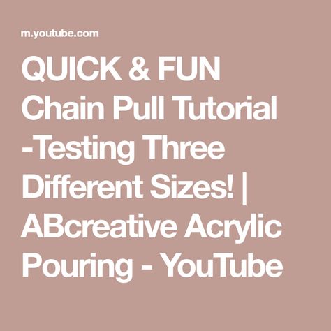 QUICK & FUN Chain Pull Tutorial -Testing Three Different Sizes! | ABcreative Acrylic Pouring - YouTube Adjustable Chain Link Necklace With Clavicle Chain, Chain Pull Painting, Chain Art Painting, Chain Pull Acrylic Painting, Chain Painting, Pull Chain, Acrylic Pouring, Hello Everyone, Acrylic Painting