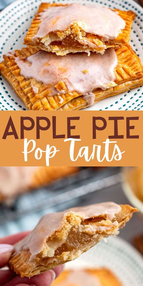 Apple Pop Tarts Homemade, Pop Tarts With Pie Crust, Apple Pop Tarts, Dessert With Apples, Apple Pie Pops, Cherry Danish, Easy Impressive Dessert, Apple Pie Cheesecake, Crockpot Applesauce