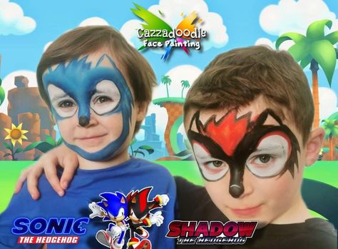 Shadow The Hedgehog Face Paint, Sonic The Hedgehog Face Paint, Sonic Face Paint, Monster Face Painting, Sonic The Hedgehog Cake, Face Painting For Boys, Sonic Face, Hedgehog Cake, Doctor Eggman