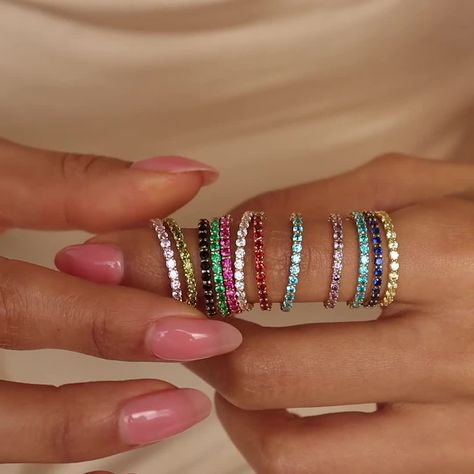 Stackable birthstone rings