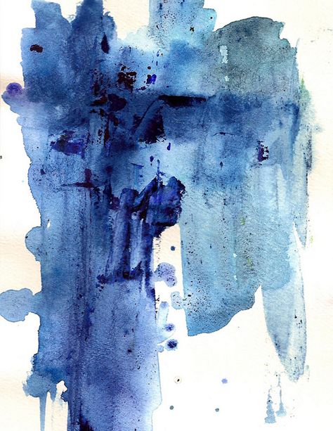 수채화 그림, Art Et Illustration, 판타지 아트, Blue Paint, Art Abstrait, Blue And Black, Abstract Watercolor, Painting & Drawing, Beautiful Art