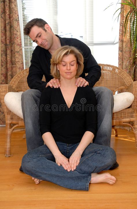 Massage time. Man giving a massasge on the shoulders to his wife , #ad, #Man, #time, #Massage, #giving, #wife #ad Man Adoring Woman, Shoulder Massage, Getting A Massage, Man Running, Husband Wife, Drawing Ideas, Pretty Woman, Massage, Photo Image