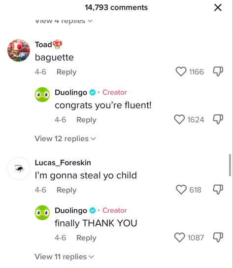 Duolingo Tiktok, Unhinged Tiktok, Duolingo Threats, Duolingo Icon, Duolingo Memes, Tiktok Comments, Green Chicken, Youtube Comments, Best Friends Funny