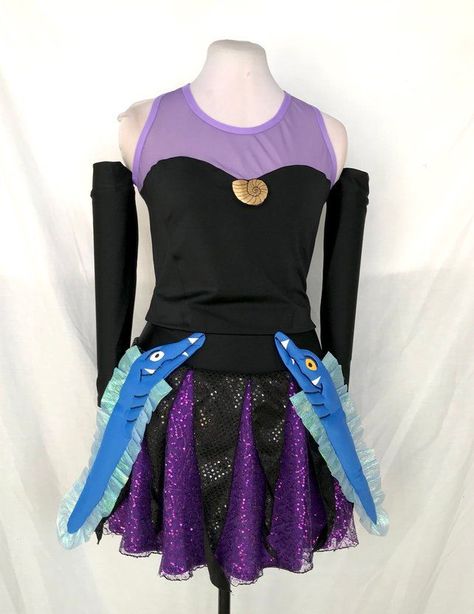 Ursula Dress, Disney Villain Costumes, Running Dress, Disney Princess Half Marathon, Run Disney Costumes, Disney Marathon, Running Outfit, Princess Half Marathon, Skirt With Shorts