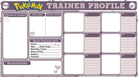 Pokemon Trainer Profile by PoisonousSugar on DeviantArt Pokemon Trainer Base Pose, Pokémon Trainer Card, Trainer Card Pokemon, Pokemon Trainer Card Template, Pokemon Trainer Template, Pokemon Trainer Oc Template, Pokemon Trainer Oc Base, Pokemon Oc Template, Pokémon Trainer Pose