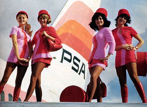 Vintage PSA Flight Attendant Uniforms Stewardess Uniform, Airline Uniforms, The Dictator, Flight Attendant Uniform, Jet Age, Airline Travel, Southwest Airlines, Vintage Airlines, Vintage Air