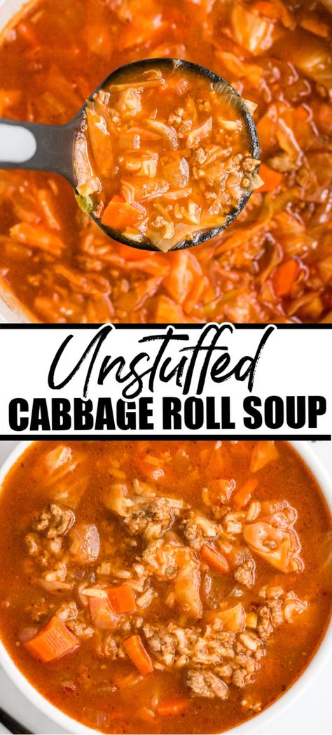 Soup Stovetop, Cabbage Soup Crockpot, Unstuffed Cabbage Soup, Unstuffed Cabbage Roll Soup, Easy Cabbage Rolls, Easy Cabbage Soup, Unstuffed Cabbage Rolls, Stuffed Cabbage Rolls, Unstuffed Cabbage