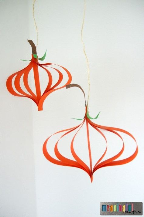 Paper Pumpkin Tutorial - Harvest and Halloween Crafts Sep 6, 2016, 9-23 AM Harvest Crafts For Kids, Dollar Store Fall Crafts, Paper Pumpkin Craft, Diy Thanksgiving Crafts, Diy Pumpkins Crafts, Harvest Crafts, Easy Diy Thanksgiving, Fall Crafts For Adults, Thanksgiving Crafts Diy