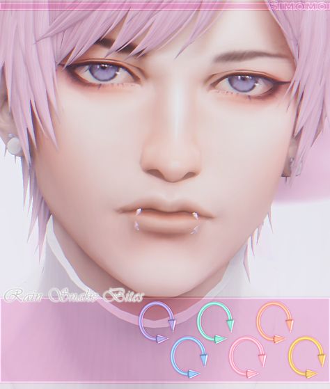 S4cc Accessories, Cheek Piercings, Los Sims 4 Mods, Men's Piercings, Sims 4 Piercings, Snake Bite, Alt Clothes, My Sims, Sims 4 Body Mods