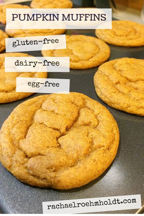 Dairy Free Pumpkin Muffins, Gf Deserts, Egg Free Muffins, Gluten Free Dairy Free Muffins, Best Pumpkin Muffins, Egg Free Desserts, Apple Oatmeal Cookies, Egg Free Breakfast, Gluten Free Pumpkin Muffins