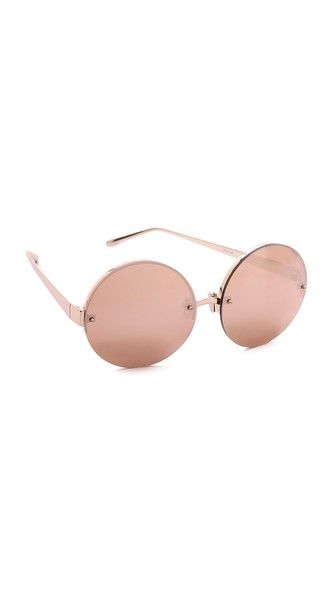 Linda Farrow Luxe Rose Gold Round Sunglasses Rose Gold Glasses, Linda Farrow Sunglasses, Round Lens Sunglasses, Summer Glasses, Unique Eyewear, Sunglasses Store, Unique Sunglasses, Sunglasses Round, Rose Gold Sunglasses