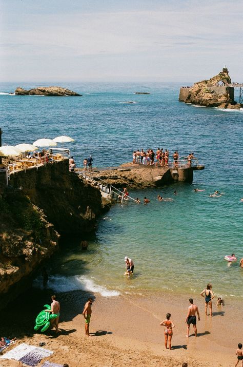 Biarritz Is Set to Be This Summer’s Buzziest Resort Town | Vogue Biarritz France Aesthetic, Biarritz Aesthetic, France Biarritz, September Days, French Beach, Biarritz France, France Aesthetic, Vacay Mode, Nike Swim