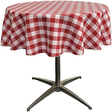 Amazon.com: New Creations Fabric & Foam Inc Polyester Checkered Gingham Plaid 36" Round Tablecloth for 24" Round Small Coffee Table with 6" Drop (White & Red) : Home & Kitchen Italian Cafe, Checkered Tablecloth, Wedding Table Linens, Outdoor Tablecloth, Red Checkered, Rectangle Tablecloth, Tablecloth Fabric, Small Coffee Table, Rectangle Table