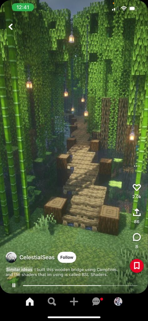 Building Aesthetic, Minecraft Inspo, Wooden Bridge, Minecraft Creations, Campfire, Minecraft, Bridge