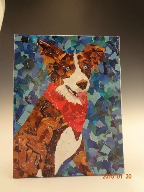 Mosaic Dog, Art Room Posters, Paper Mosaic, Animal Art Projects, Simple Collage, Paper Mache Clay, Mosaic Animals, Mosaic Art Projects, Collage Art Projects