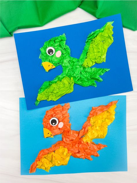 Dinosaur Tissue Paper Craft For Kids Dino Crafts, Dinosaur Crafts Kids, Dinosaur Art Projects, Dinosaur Crafts Preschool, Dino Craft, Preschool Creative Art, Dinosaur Activities Preschool, Dinosaur Projects, Dino Theme