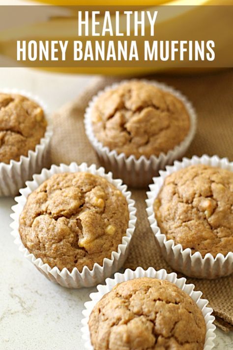 Honey Banana Muffins, Healthy Banana Muffins, Autumn Kitchen, Healthy Breakfast Muffins, Healthy Honey, Healthy Muffin Recipes, A Healthy Breakfast, Honey Recipes, Banana Healthy