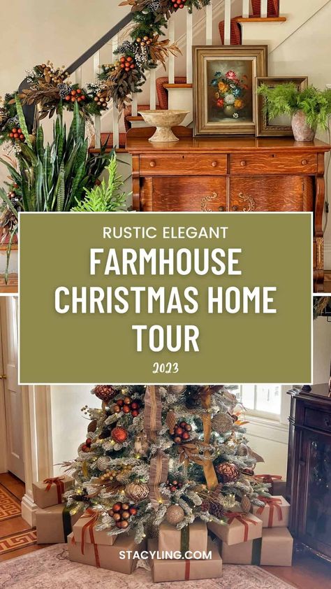 Cowboy Christmas Tree Ideas, Holiday House Tours, Christmas House Tour, Thrift Store Decor, Holiday Home Tour, Thanksgiving Decorations Diy, Farmhouse Christmas Tree, Charming Home, Christmas Tours