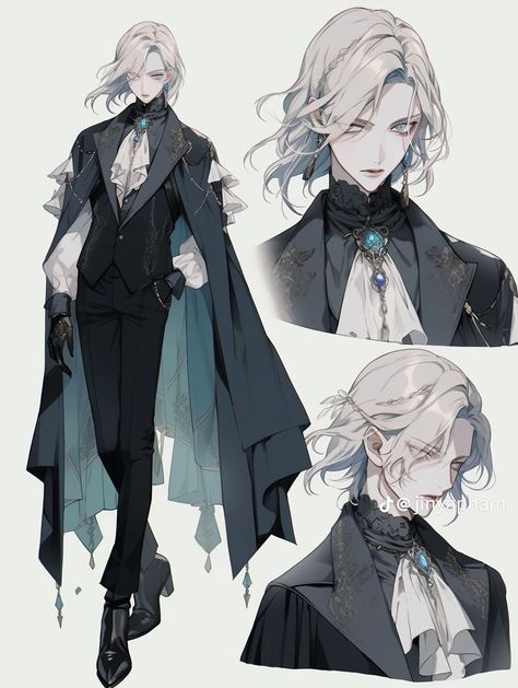 Prince Outfit Design Drawing, Male Oc Ideas Character Design, Anime Boy Clothes, Fantasy Clothing Art Male, Oc Hair Ideas Male, Fantasy Outfits Male, Hair Reference Drawing Male, Male Fantasy Clothing Design, Prince Oc