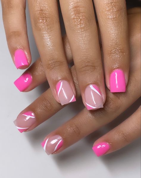 Barbie nails Easy Barbie Nails, Barbie Square Nails, Malibu Barbie Nails, Barbie Theme Nails, Barbie Nails 2023, Barbie Core Nails, Barbie Nails Short, Barbie Themed Nails, Barbie Nails Design