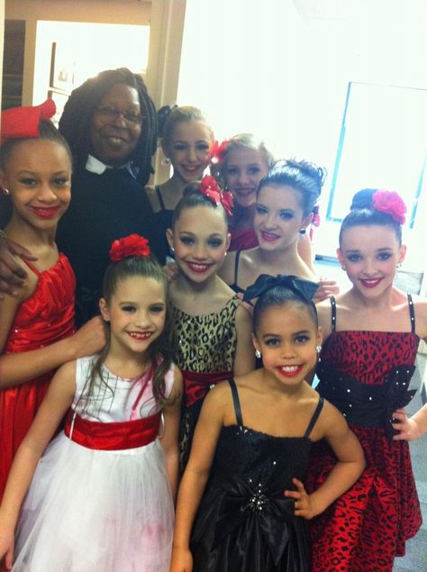 whoopi goldberg with the cast of Dance Moms after performing 'The Last Text' on The View. Asia The Last Text Dance Moms, Dance Moms The Last Text, Dance Moms Group Photos, Dance Moms Icons, Dance Moms Photos, Dance Moms Season 3, Aldc Rares, Dance Moms Group Dances, Dance Moms Clips