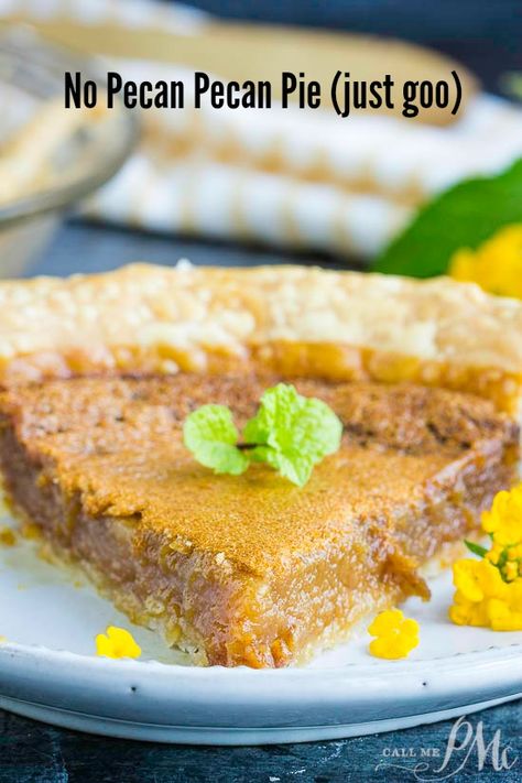 This #recipe, just the goo pecan pie (no pecans) is easy to make, requires just a few simple ingredients, and is buttery and decadent. #pie Coconut Oil Pie Crust, Brown Sugar Pie, Nut Tart, Yummy Pies, Dessert Cravings, Pie Party, Tasty Dessert, Pecan Pie Bars, Pecan Pie Recipe