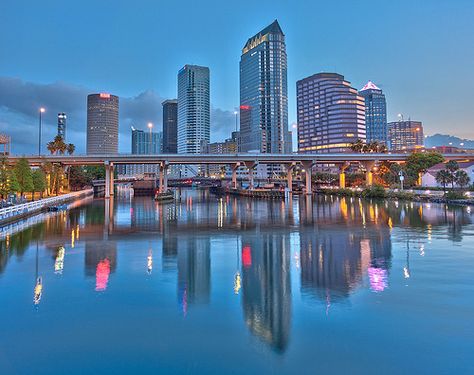 Downtown Tampa from the Platt Street Bridge Tampa Skyline, Places To Live, Tampa Bay Area, Clearwater Florida, Tampa Bay Lightning, Sanibel Island, Old Florida, Sarasota Florida, Best Places To Live