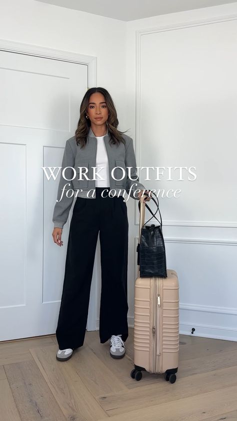 Comfortable Conference Outfits Women, Nursing Conference Attire, What To Wear To Work Conference, Conference Speaker Outfits Women, 3 Day Conference Outfits, Work Conference Outfits Women 2024, Corporate Travel Outfit, Professional Conference Outfit, Conference Capsule Wardrobe