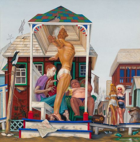 Paul Cadmus, Social Realism, Tempera Painting, Magic Realism, Whitney Museum, West Village, Male Figure, Gay Art, Tempera