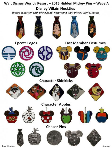 Photo: Disney Co. Hidden Mickey Pins 2015 Rare Disney Pins, Couples Disney, Disney Pins Sets, Disney Pins Trading, Disneyland Pins, Disney Pin Collections, Disney Cast Member, Disney Souvenirs, Disney Cast