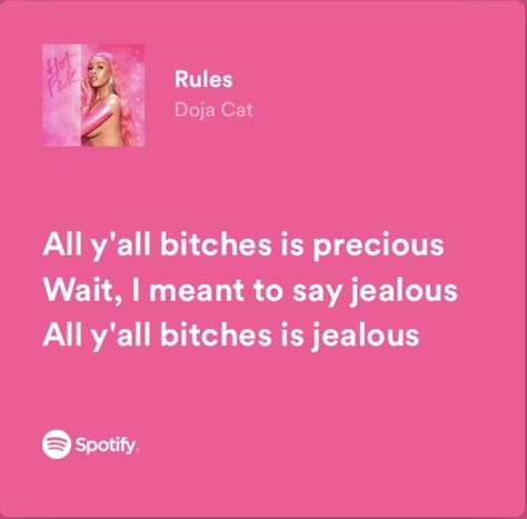 Doja Cat Quotes Lyrics, Doja Cat Lyrics Caption, Like That Doja Cat, Pink Spotify Lyrics, Doja Cat Song Lyrics, Doja Cat Quotes, Doja Cat Songs, Doja Cat Lyrics, Singer Vibes