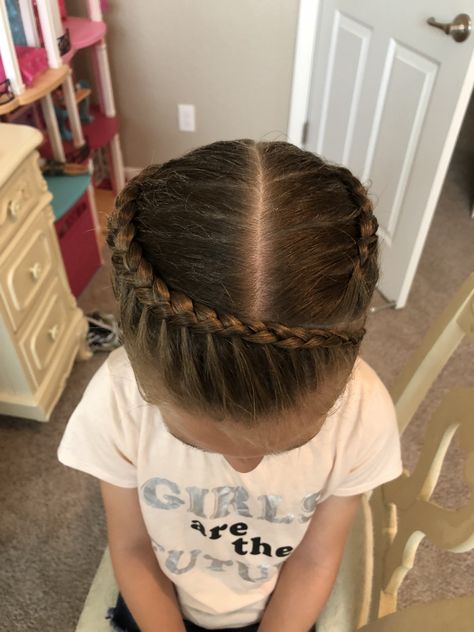 Braids For Gymnastics, Girls Gymnastics Hairstyles, Braided Hairstyles For Gymnastics, Easy Gymnastics Hairstyles For Kids, Dutch Braid Gymnastics, French Braid Gymnastics Hair, White Girl Braids, Ballet Hairstyles, Dutch Braid Hairstyles