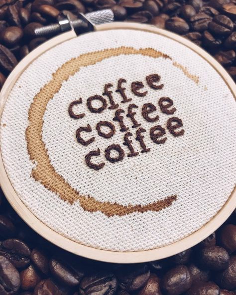 자수 디자인, Hand Embroidery Stitches, Coffee Coffee, Needle Art, A Cross, Embroidery Inspiration, Hoop Art, Embroidery And Stitching, Embroidery Projects