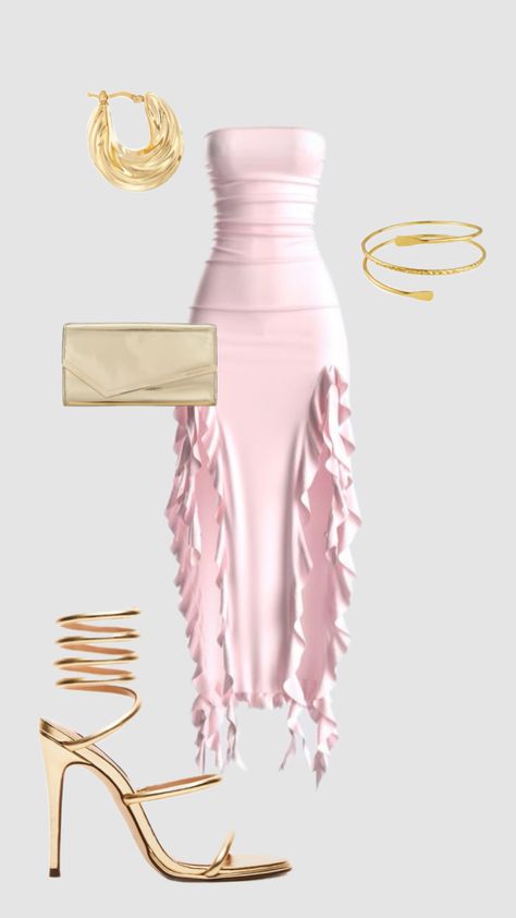 Finesse Pink Strapless Dress, Steve Madden Heels, Amazon Arm Cuff, Jenny Li Twist Hoop Earrings, Jimmy Choo Clutch Outfit Inspo Fancy, Gold Jewelry Aesthetic, Jimmy Choo Clutch, Twist Hoop Earrings, Pink Strapless Dress, Summer 25, Jewelry Aesthetic, Steve Madden Heels, Arm Cuff