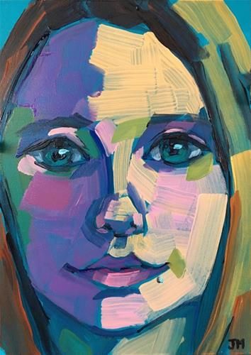 Ap Painting, Shark Painting, Jessica Miller, Painting Face, Painted Portraits, Painting Portraits, Figurative Kunst, Small Canvas Paintings, Modern Portraits