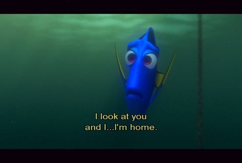 I look at you and I...I'm home Finding Nemo 2003, Nemo Dory, Movie Subtitles, Beautiful Tumblr, You Are My Home, Getting Him Back, Movie Lines, Blue Fish, Finding Nemo