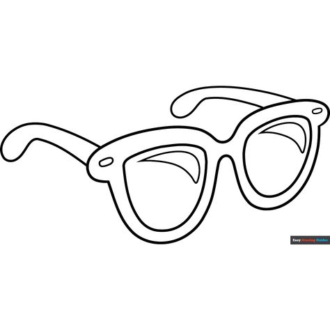 Free Cartoon Sunglasses Coloring Page for Kids Cartoon Sunglasses, Easy Drawing Guides, Drawing Guides, Popular Cartoons, Kids Print, Free Cartoons, Drawing Tutorial Easy, Coloring Tutorial, Guided Drawing