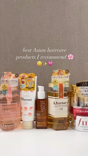 Likeskin | K-Beauty Shop on Instagram: "shop at likeskin! 🌸 products mentioned: 💗 &honey melty shampoo: best suited for frizzy hair and dull hair adds shine and softness to hair 🍑 momori peach hair cream: has heat protection works better than olaplex imo! does not weigh down hair or make it feel greasy makes hair smell just like sweet peaches ✨ miseenscene perfect hair serum: has 7 types of oils to repair dry and damaged hair love it’s fresh fruity clean scent 🫧 🐝 &honey deep moist shampoo: has three types of honey to deeply replenish moisture in hair has honey sweet scent! Great for dry hair 💖 tsubaki hair mask: works miracles in reviving bleached dyed hair I love this better than the viral fino hair mask! the scent is divine as well and long lasting on hair for daysss 🥰 . . . #hai Best Korean Hair Products, Clean Hair Care Products, Shampoo For Dyed Hair, Momori Peach Hair Cream, Hair Products For Dry Frizzy Hair, Honey Hair Products, Tsubaki Hair Mask, Fino Mask, K Beauty Hair