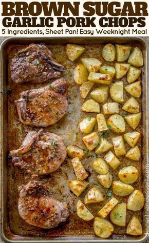 Brown Sugar Garlic Pork Chops, Garlic Oven, Oven Pork Chops, Brown Sugar Pork Chops, Garlic Pork Chops, Easy Baked Pork Chops, Pork Chop Recipes Crockpot, Baked Pork Chops Oven, Pork Chops And Potatoes