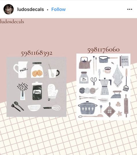 Bloxburg Pantry Decals, Bloxburg Kitchen Decals Codes, Roblox Decal Codes, Roblox Id Codes, Codes Wallpaper, Roblox Baddie, Codes Bloxburg, Calendar Decal, Kitchen Bloxburg