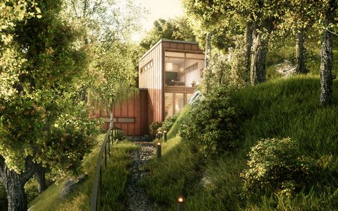 Blender Renders You Won't Believe Aren't Photos. Showcase of renders from the community. Blender Architecture, Urban Flora, 3d Architect, River Side, Photorealistic Rendering, Riverside House, Blender Models, Octane Render, 3d Landscape