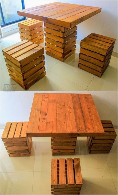 Table Palette, Pallet Furniture Ideas, Pallet Patio Furniture, Desain Furnitur Modern, Wooden Pallet Furniture, Amazing Woodworking, Pallet Decor, Wooden Pallet Projects, Furniture Bed