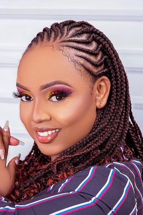 Cornrows Braids Styles for African American Women Ghanian Hairstyles Latest, Ghanaian Lines, Lines And Braids Hairstyles, Ghanian Lines Hairstyles Latest, Shoulder Braids, Hairstyles For Black Women Cornrows, Lines Hairstyles, Latest Hairstyles For Ladies, Black Women Cornrows